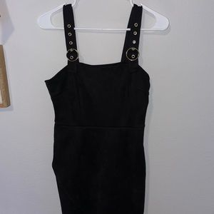 black suede mini dress